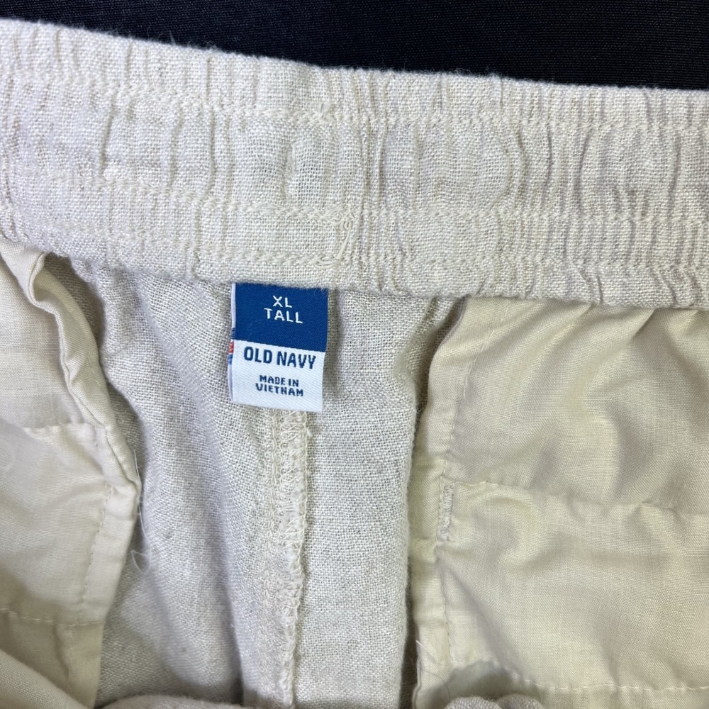 NWT Old Navy Womens Linen Boho Coastal Gauze Pocket High Rise Pant Beige XL Tall - Picture 7 of 9